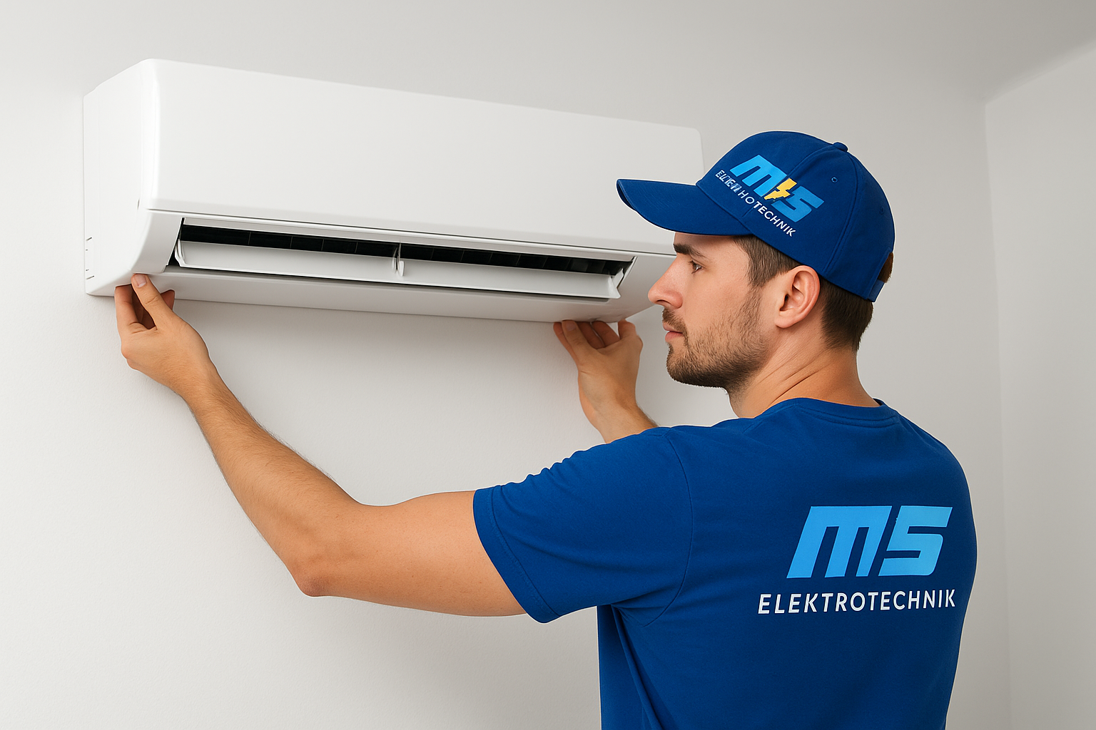 Klimaanlageninstallation durch Techniker